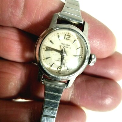 WEIDA Swiss Watch 17 Jewels Womens Anti-Magnetic Vintage Wind-up Stainless Flex 