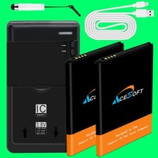 Standard 2 x 3920mAh Battery Universal Charger Cable stylus for LG Harmony M257