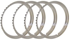 Chevy Ford 15 Inch Smooth Trim Rings Set Of 4 Polished Stainless 15-18303-s4k