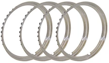 CHEVY FORD 15 INCH SMOOTH TRIM RINGS SET OF 4 POLISHED STAINLESS # 15-18303-S4K