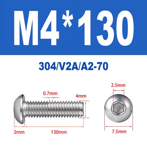 Linsenkopfschrauben Edelstahl A2 V2A ISO 7380 M1.6 M2 M2.5 M3 M4 Innensechskant - Bild 124 von 126