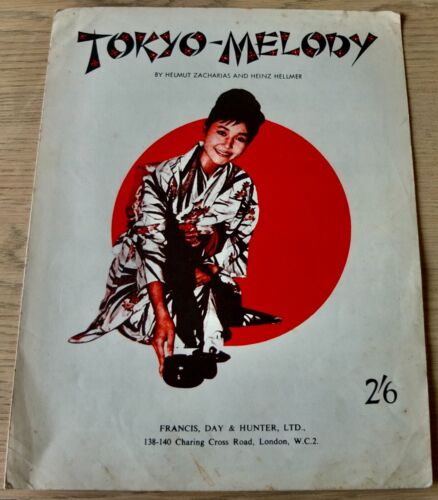 HELMUT ZACHARIAS TOKYO-MELODY SHEET MUSIC (1964) POP PIANO GUITAR ENGLAND - Afbeelding 1 van 3