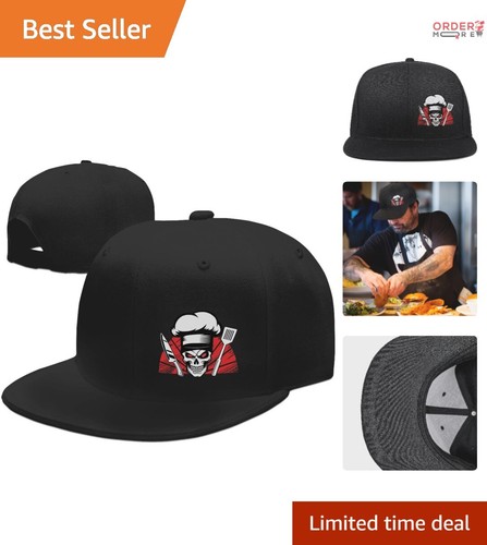 Snapback Hat Polyester Adjustable Black Flat Bill Cap Men's Casual Sun Protec...