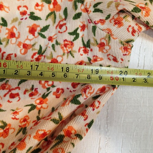 350$ Celia B Abaca Floral Corduroy Bib Prairie Ruffle Midi Dress Size m - Picture 18 of 22