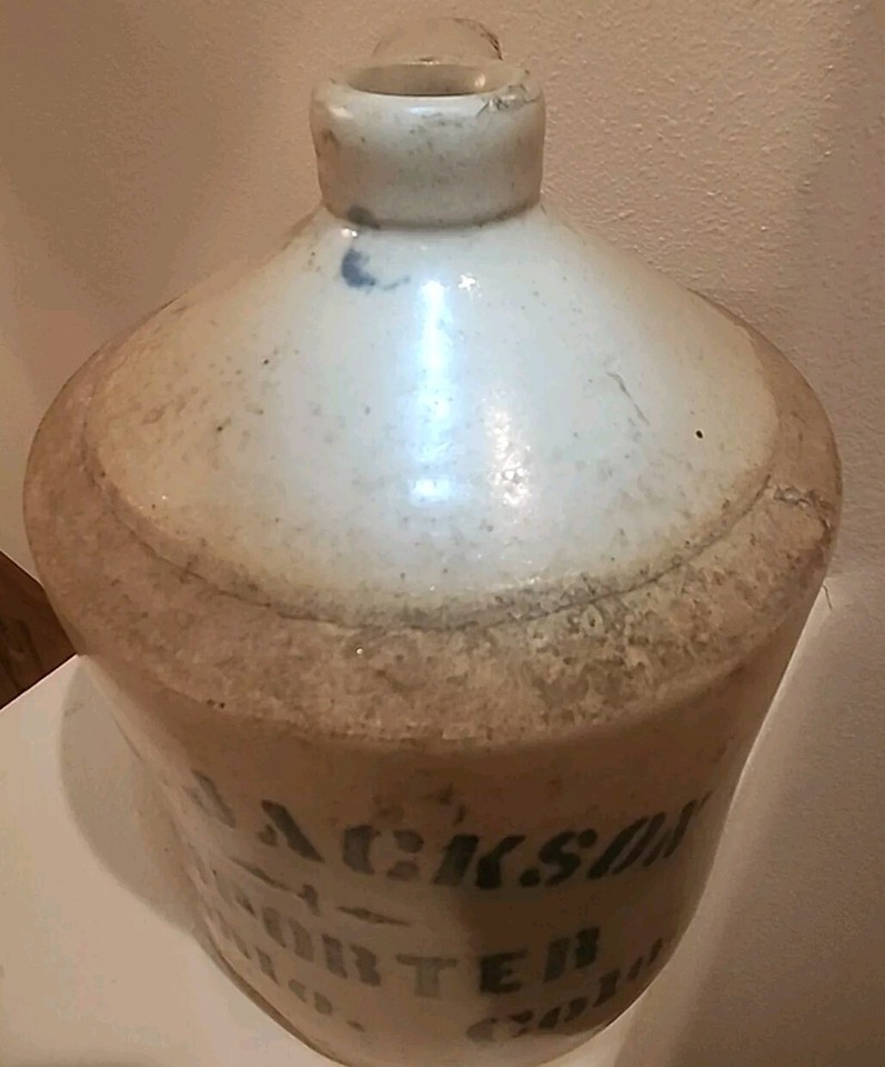 Rare Antique JACKSON Liquor Co PUEBLO CO Stoneware 1/2 Gallon