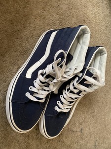 navy blue high top vans