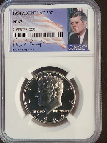 NGC 1964 Kennedy Half Dollar PF67 Accent Hair