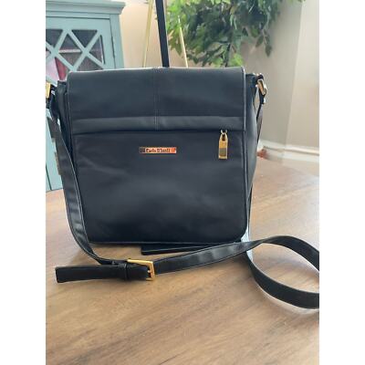 Carlo D Santi Large Leather Multi-Compartment Crossbody