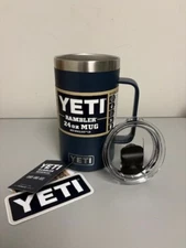 Navy Blue YETI® 24oz Rambler Beer Mug - Authentic - Brand New VII Magslider