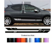 2 X BANDES BAS DE CAISSE POUR  PEUGEOT 207 SPORT GTI RALLYE WRC STICKER BD541-2