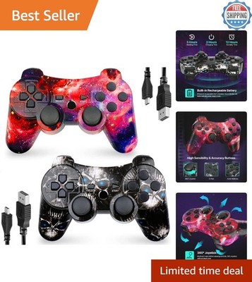 High-Performance PS3 Wireless Controllers 2 Pack - Motion Control & Vibration