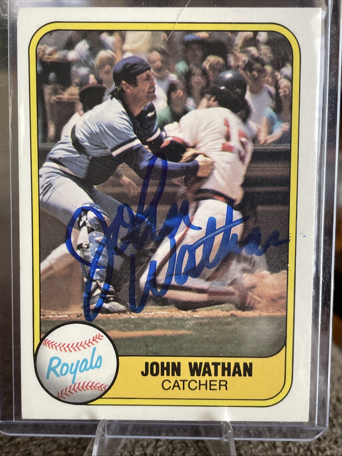 1981 Fleer - John Wathan Auto #46 Royals