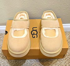 UGG Bea Mary Jane Women's Size 6 Mustard Seed Suede Platform Slippers w/ Box