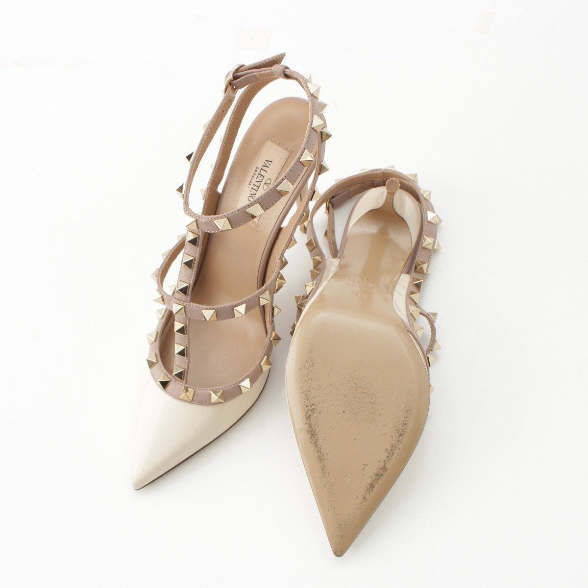 VALENTINO Patent leather Rockstud heeled sandals with straps pumps ZW2S0393 ... thumbnail 5