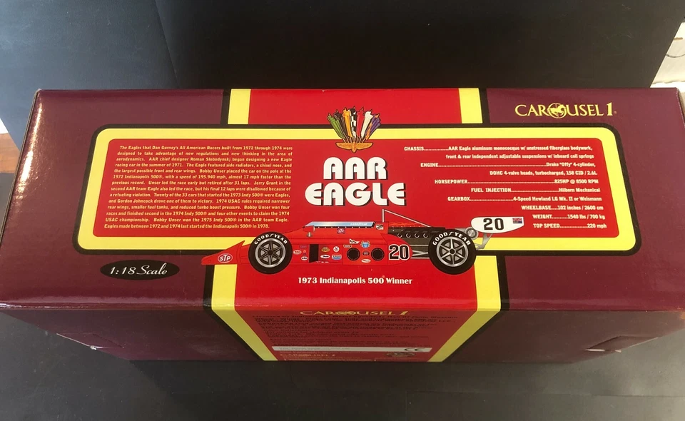 Carousel 1  AAR Eagle #4705 1973 Indy Winner  #20 Gordon Johncock STP 1:18 UNSER - Image 3 of 4