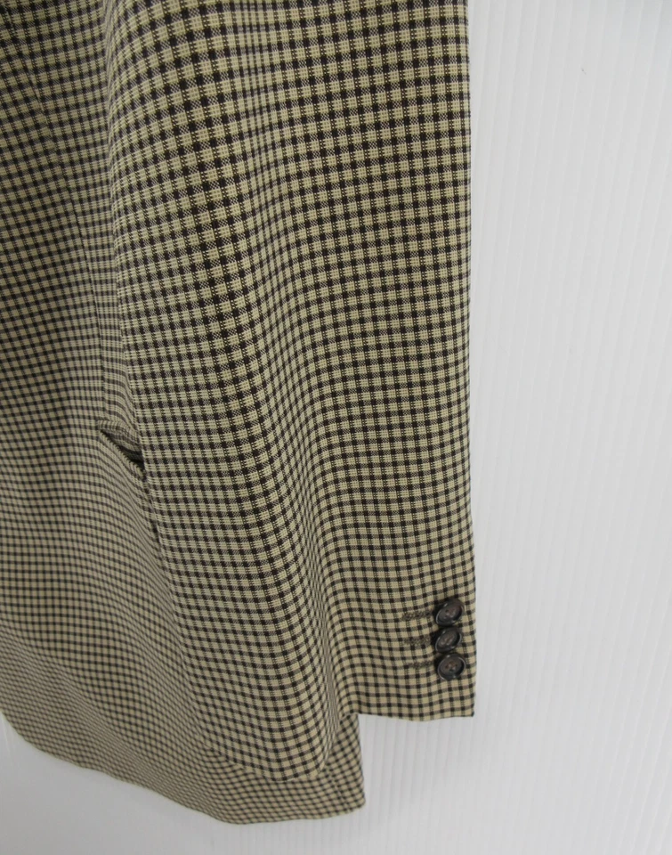 Abrigo Deportivo DE COLECCIÓN Giorgio Armani Hombres 46 Marrón Mani Blazer Lana Cuadros Italia * Foto 3 de 4