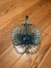 Vintage FENTON Colonial Blue Reticulated &Ruf...