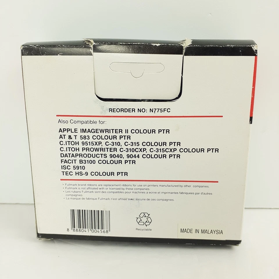 Fullmark Apple Imagewriter II 4 Colour N775FC Nylon Printer Ribbon 4-Color Ink - Image 3 of 4