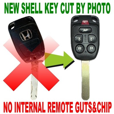 KEY CUT BY PHOTO 6-BUTTON KEY CASE FOR 2011-13 ODYSSEY REMOTE FOB KEYLESS SHELL