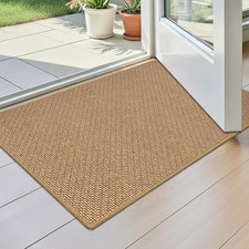Indoor Ultra Thin Door Mat 17"x29", Low Profile Non Slip Rubber Backing Front Do