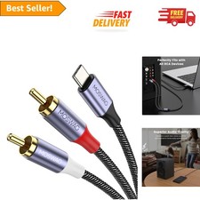 Bi-Directional USB C to RCA Audio Y Splitter Cable 6.6FT with DAC Chip