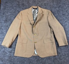 Brooks Brothers 346 Blazer Jacket Size 45R Tan Gold Buttons USA Made