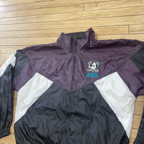 Disney Mighty Ducks Jacket Men L Purple VTG 90s Y2k Streetwear Windbreaker New - Picture 5 of 24