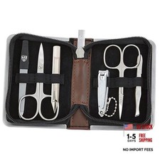- brand quality 6 piece manicure pedicure kit set for professional BROWN