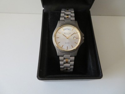 REGENT Uhr Gehäuse und Armband aus TITAN mit Tag und Datum. 129,00  NEU