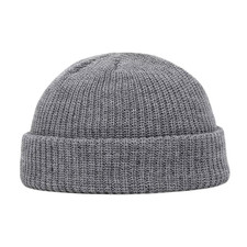 Winter Warm Knitted Beanie Skull Cap Unisex Wool Hip Hop Hat Dark Gray