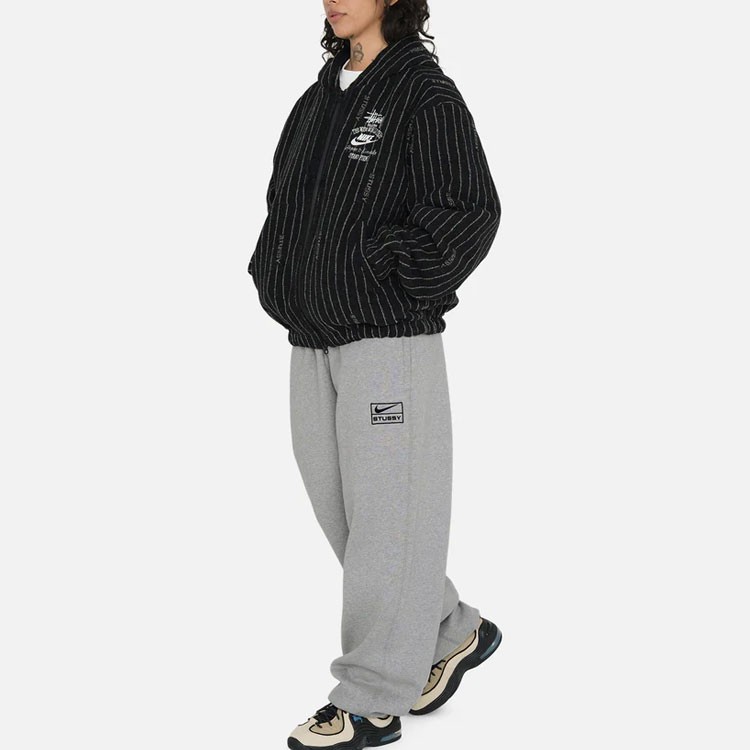 【美品】 Stussy x Nike ウールコート＆パンツ2点セットMサイズ Nike x Stussy NRG Striped Wool Jacket Blackナイキ コラボ (Nike