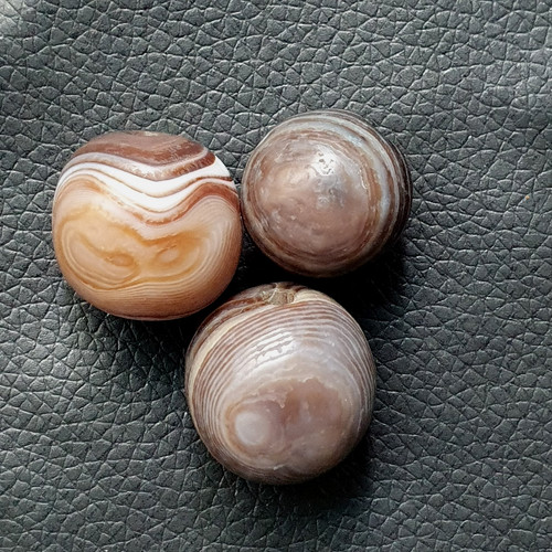 Vintage Natural Pattern Suliemani Eye Agate Bead Lot of 3 Pcs