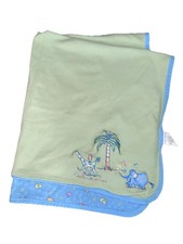 Carter's John Lennon Baby Blanket Blue Real Love Animals Palm Tree Embroidery   