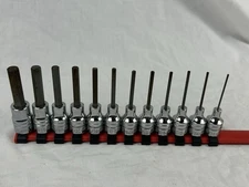 12pc. Napa Carlyle Tools 3/8" Drive Hex Bit Driver Sockets SAE 1/16”-3/8”