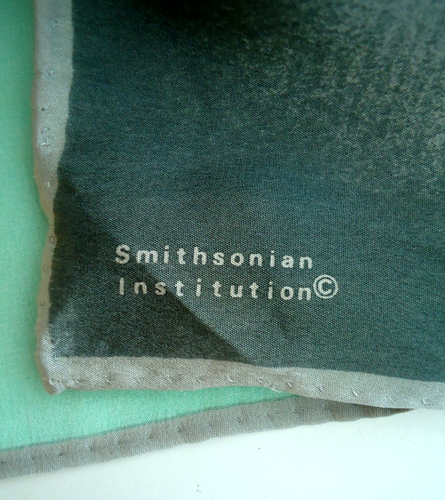 Vtg 70s Dzubas Smithsonian Institution Abstract Scarf 100% Silk Size-32x33 in - Picture 8 of 10