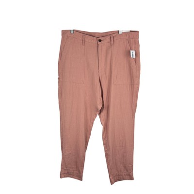 NWT Old Navy High Rise Slouchy Cropped Cotton Pants 16 Blush
