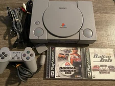 Sony Playstation 1 PS1 Console SCPH-5501 Bundle w/ 1 Controller 2 Games TESTED!