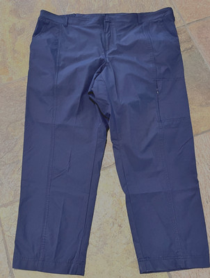 KIRKLAND Size 16 x 26 Navy Blue Nylon Quick Dry Trail Hiking Crop Pants 5 Pocket
