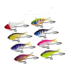 10Pcs Soft Jig Head Fishing Lures Sinking VIB Swimbait Spinner 5.5/6.5/11/14g