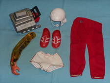 Vintage Six Million Dollar Man Steve Austin Engine Block Helmet Shoes Lot