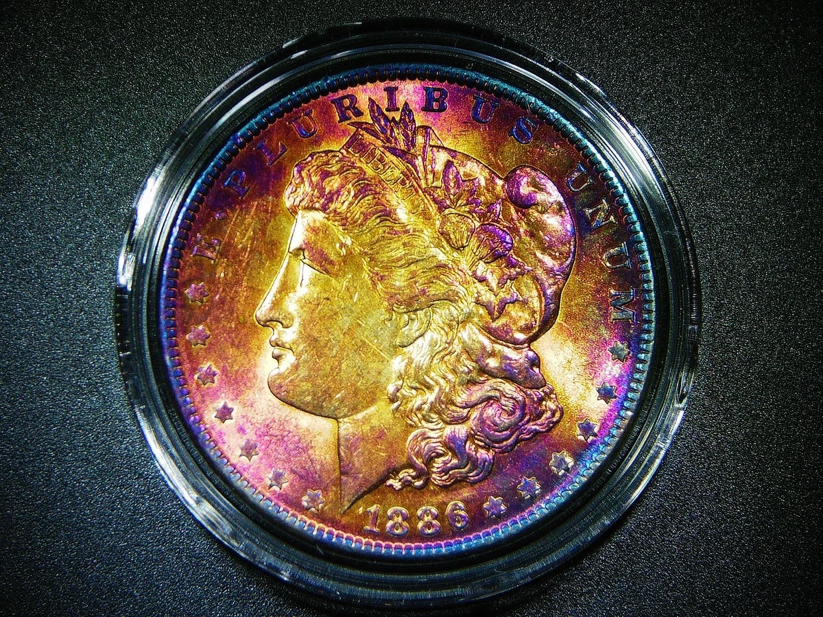 Circulated Silver 1886 Year Morgan US Dollars (1878-1921) for sale