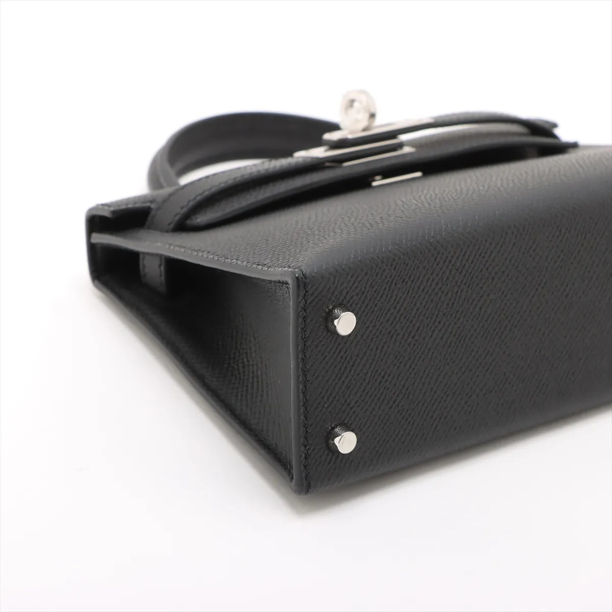 Hermès mini kelly 2 20 Serie Veau Epsom Black Silver Metal Fittings K: 2025 image 4