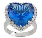 QVC Smithsonian Simulated Blue Heart Diamond Ring Size 6 — photo 2