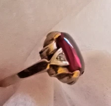 AMAZING ANTIQUE OSTBY BARTON 10K GOLD RUBY RING SZ 5
