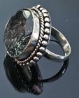 925 Stamped: 925 Sterling Silver Black Rutilated Quartz Statement Ring,Boho Ring — photo 6