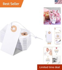100 Pack Gift Tags with Elastic String White Price Tags Marking Hang Tag Atta...