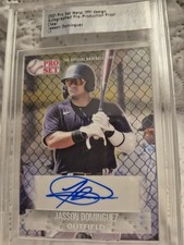 JASSON DOMINGUEZ 1/1 AUTO RC 🔥 2021 PRO SET METAL 1991 DESIGN! CLEAR PROOF!⚾️💥