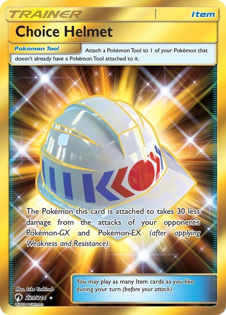 Choice Helmet - 229/214 - Pokemon Lost Thunder Sun & Moon Secret Rare Card NM