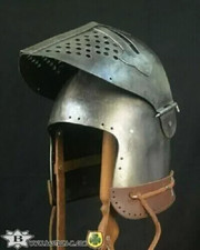 Medieval Armor Bascinet Knight Helmet Buhurt Battle Replica Helm Christmas Gift