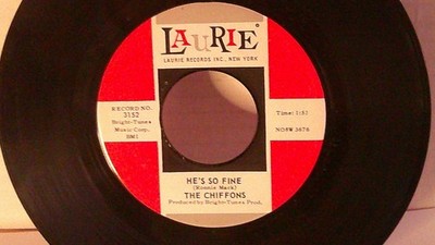 The Chiffons,Laurie 3152,''He's So Fine''US,7'' 45,1962 girl group sound hit, Mint